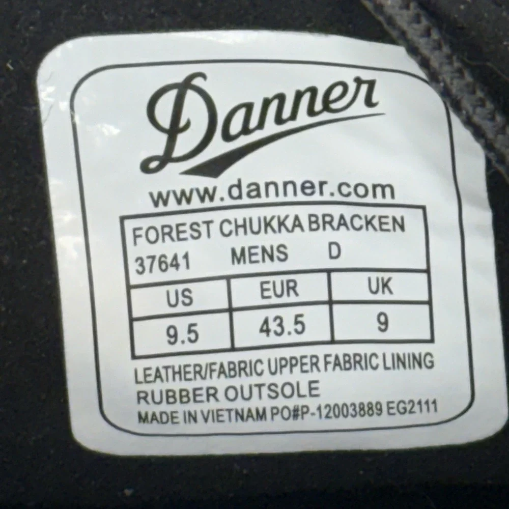 Danner Forest Chukka Bracken Leather‎ Boots Men's 9.5 D Brown Rubber Sole
